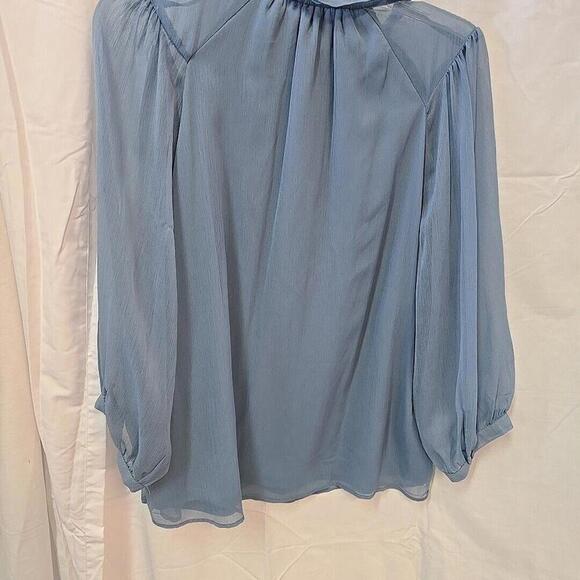 Vince Camuto Blue Flowy Boho Minimalist Blouse Large - Picture 3 of 13